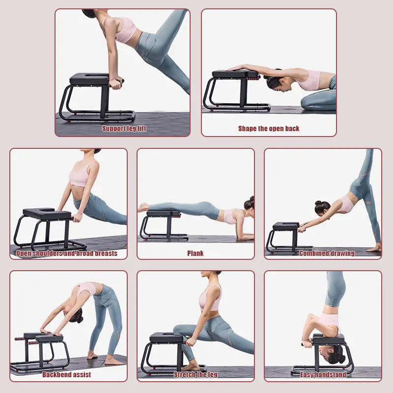 KBQ Multifunctional Inverted Yoga Stool With Double Armrest Trainer
