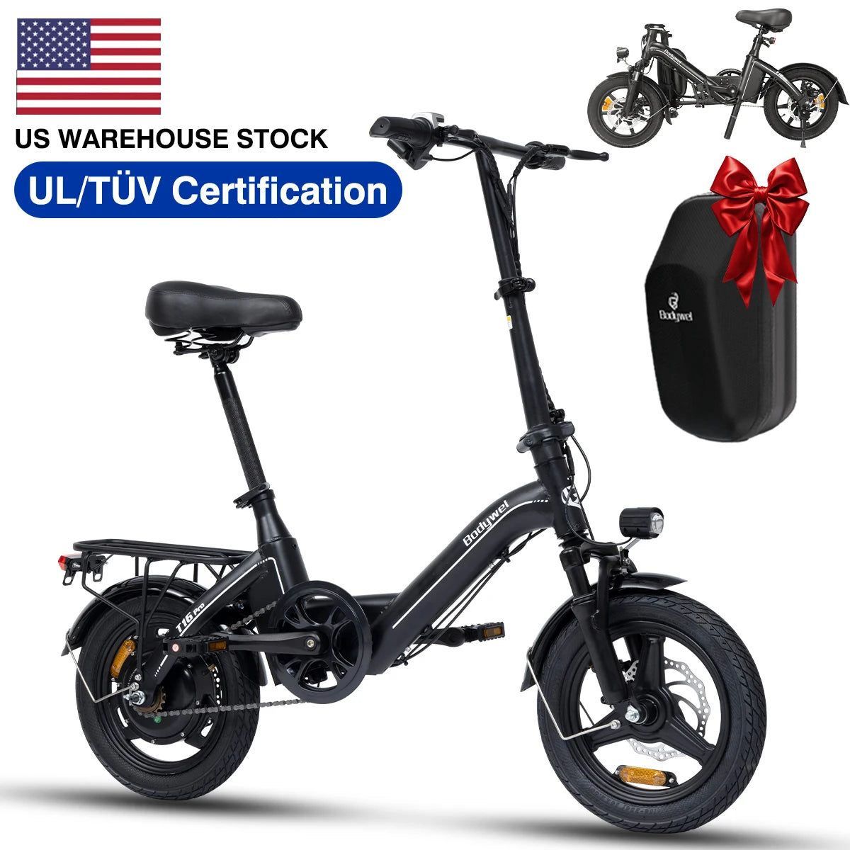 Bodywel T16Pro Foldable Electric Bike 750W Motor For Urban Commuting