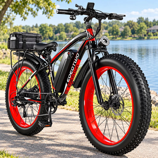 EOEOTWO Adult Electric Bike 48V Removable Battery Aluminum Frame