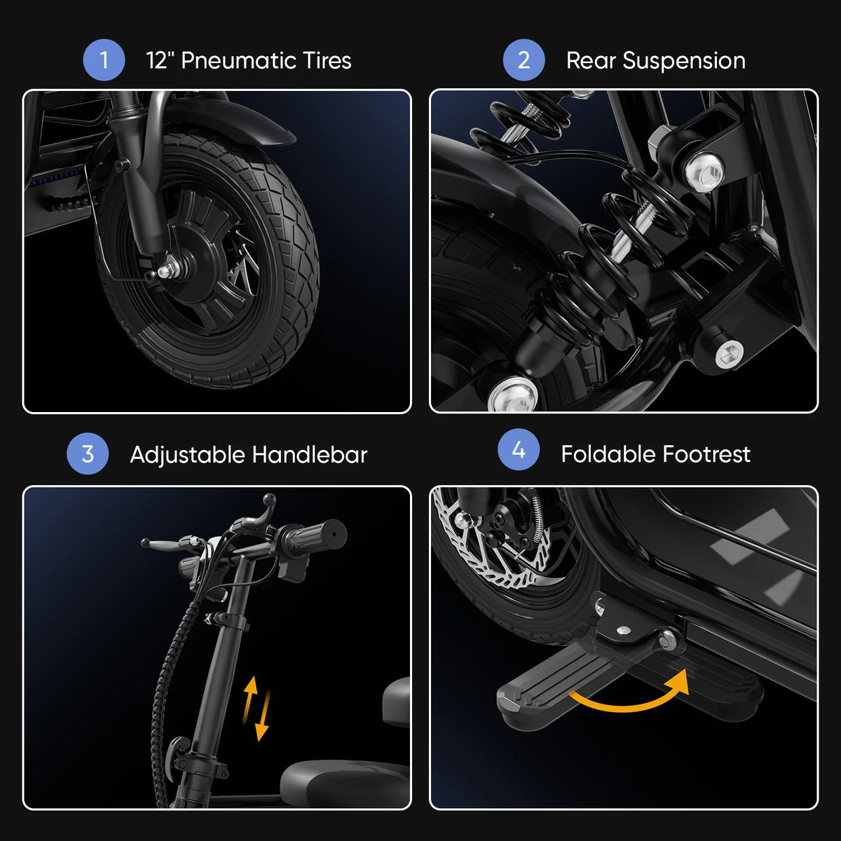 Eilleo Spacewalk Foldable 750W Electric Scooter With Seat Basket