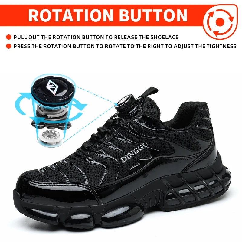 Mens Steel Toe Safety Work Shoes Lightweight Breathable Industrial