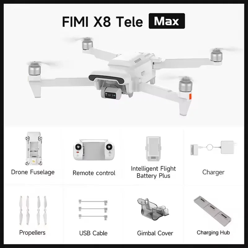 FIMI X8 Tele Max 4K Professional Drone Featuring 30x Zoom