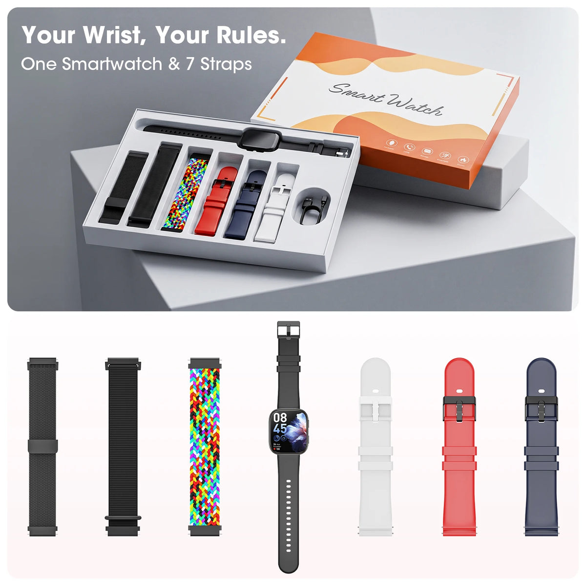 Bluetooth Smart Watch With Heart Rate And SpO2 Tracking