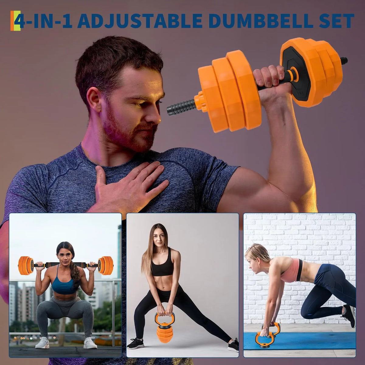 Adjustable Dumbbells Weight Set With Connector For Home Gym Workout