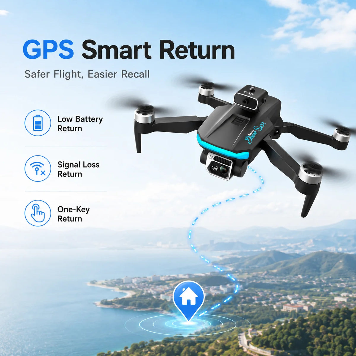 ZNLYRION S132 Foldable Dual Camera RC Quadcopter With Optical Flow