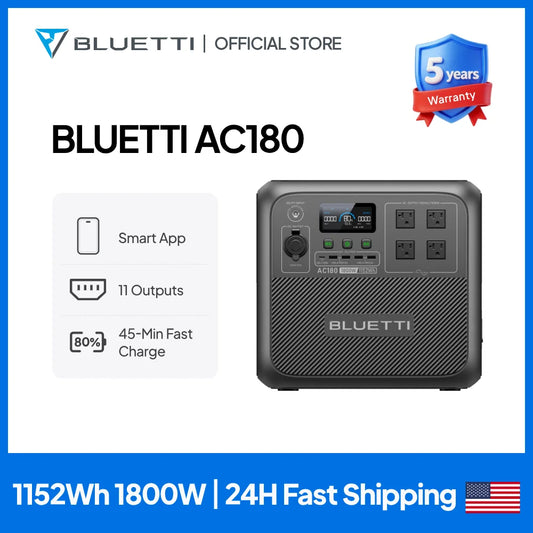 Bluetti AC180 Portable Power Station For Home And Camping