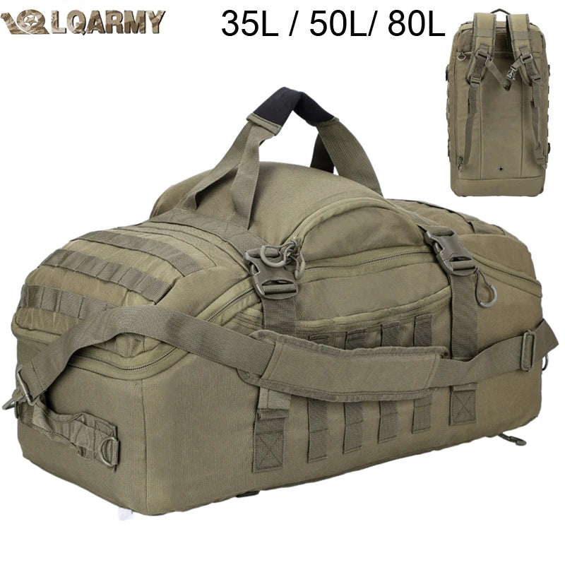 LQARMY Durable Tactical Backpack for Hiking Camping and Travel Adventures