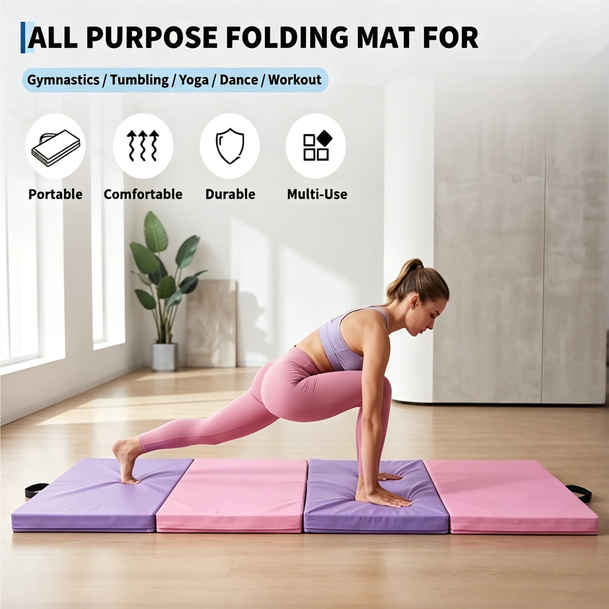 HiMISS Gymnastics Exercise Mat For Home Gym And Yoga Training