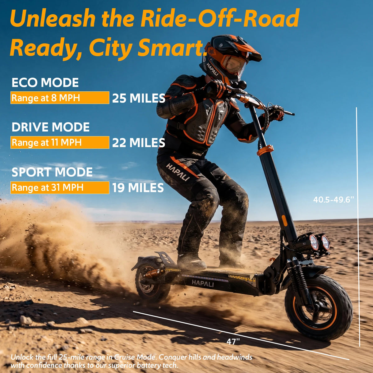 Osboo Off Road Electric Scooter With 1200W Dual Suspension