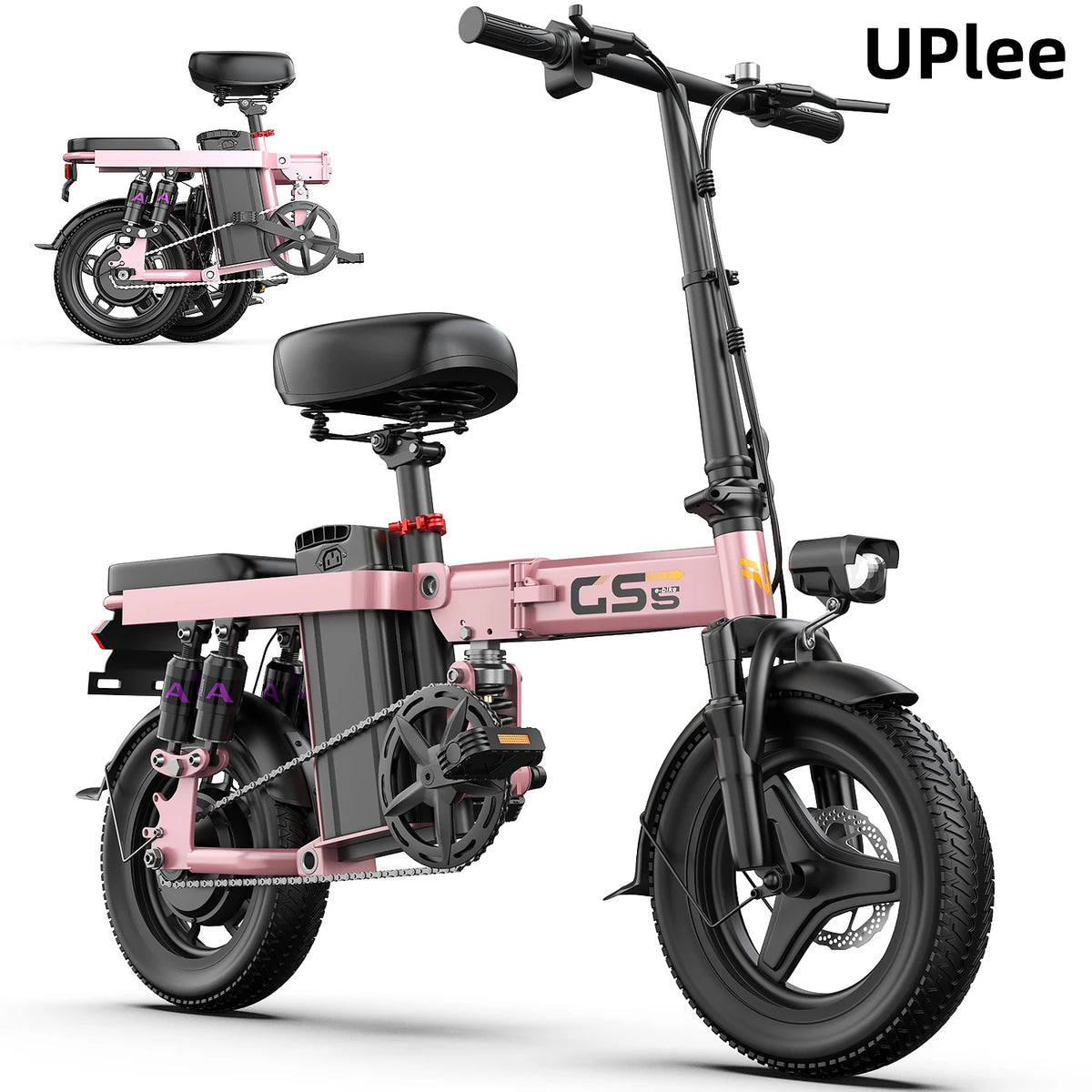 UPlee GS5 Folding Electric Bike 500W Peak 48V Removable Battery