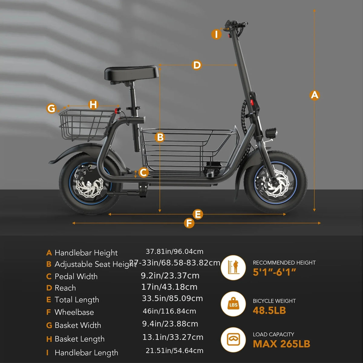 Gyroor Foldable Electric Scooter With Storage Basket For Commute