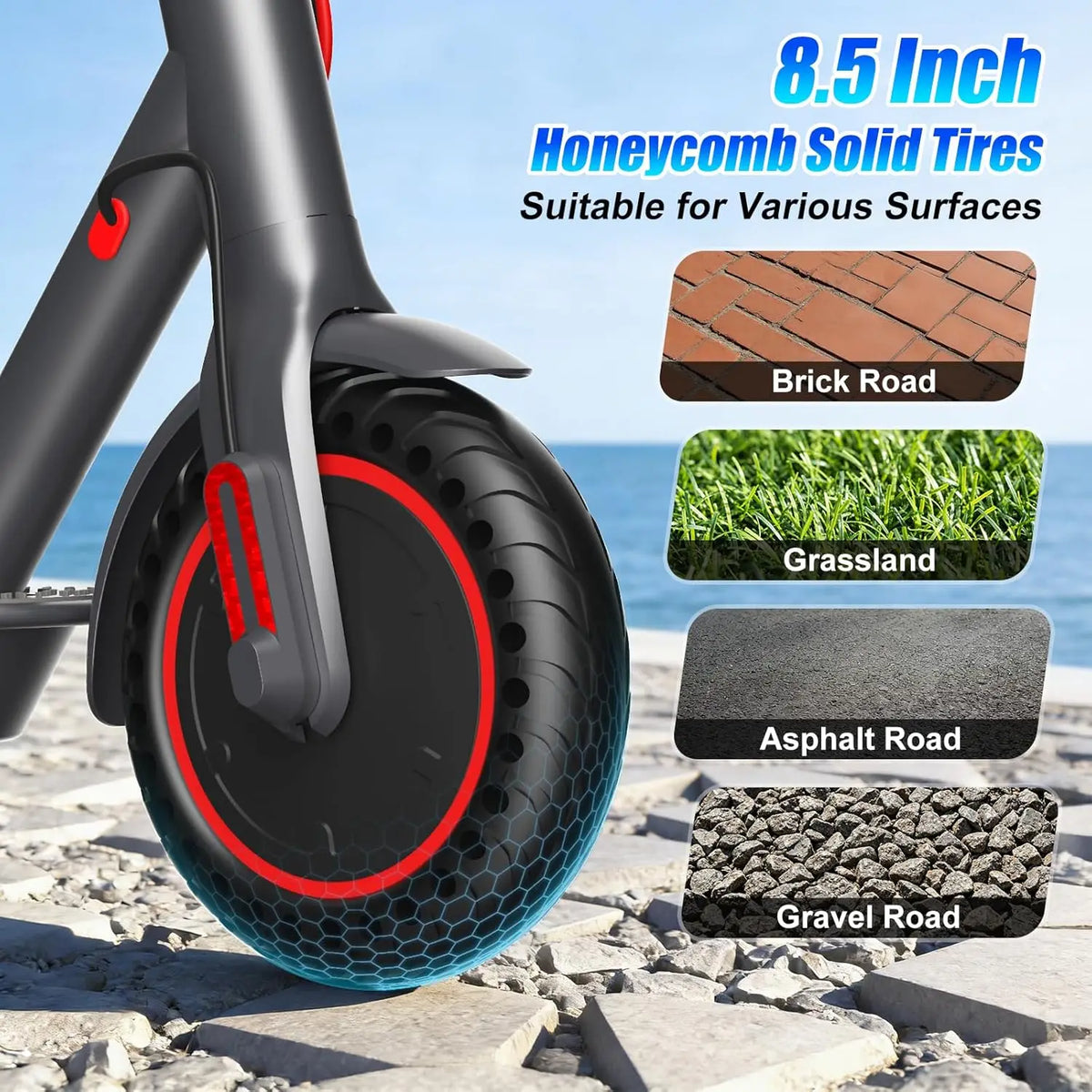 OBX Foldable Electric Scooter With App Control And Solid Tires