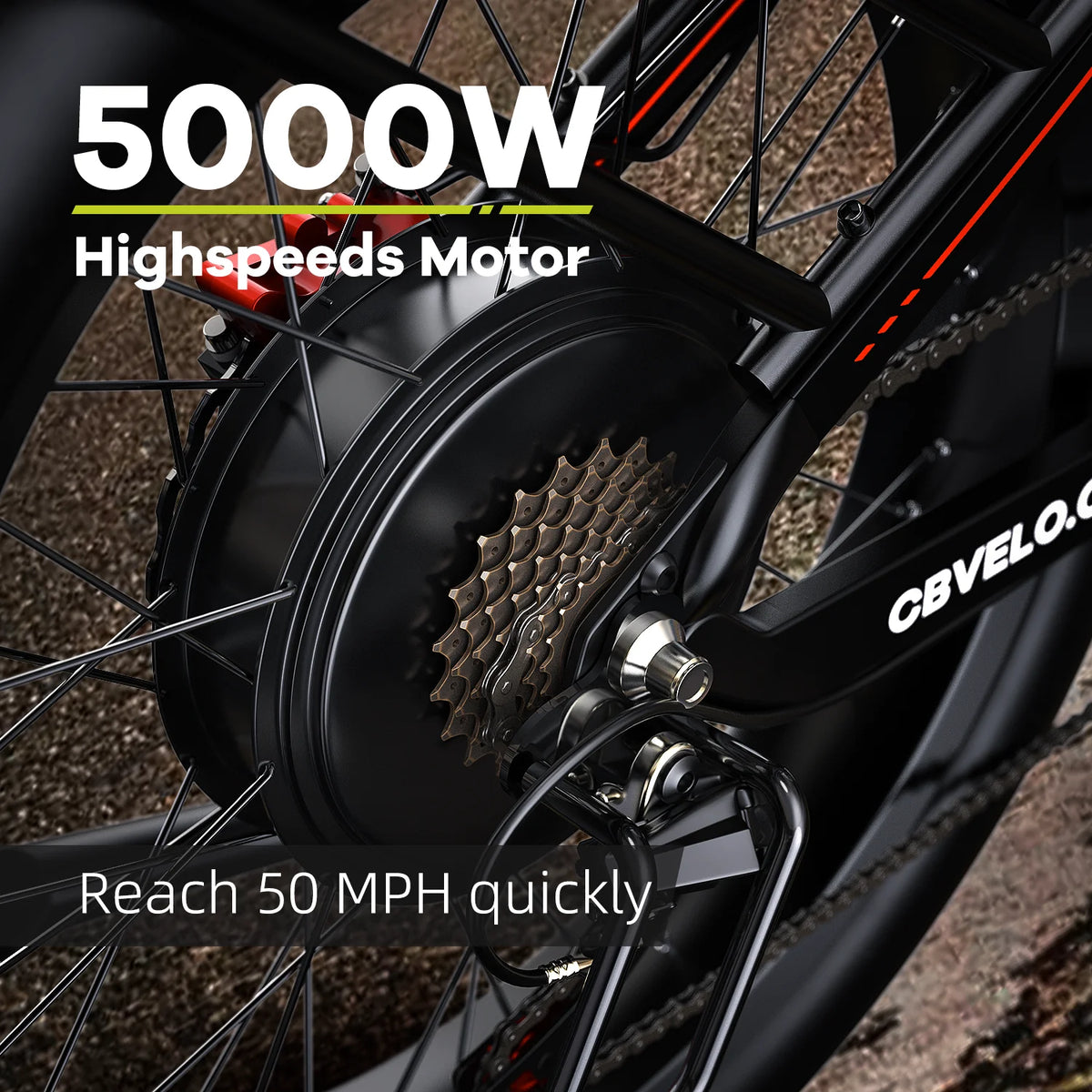 Cybervelo 5000W Fat Tire Electric Bike All Terrain Commuter