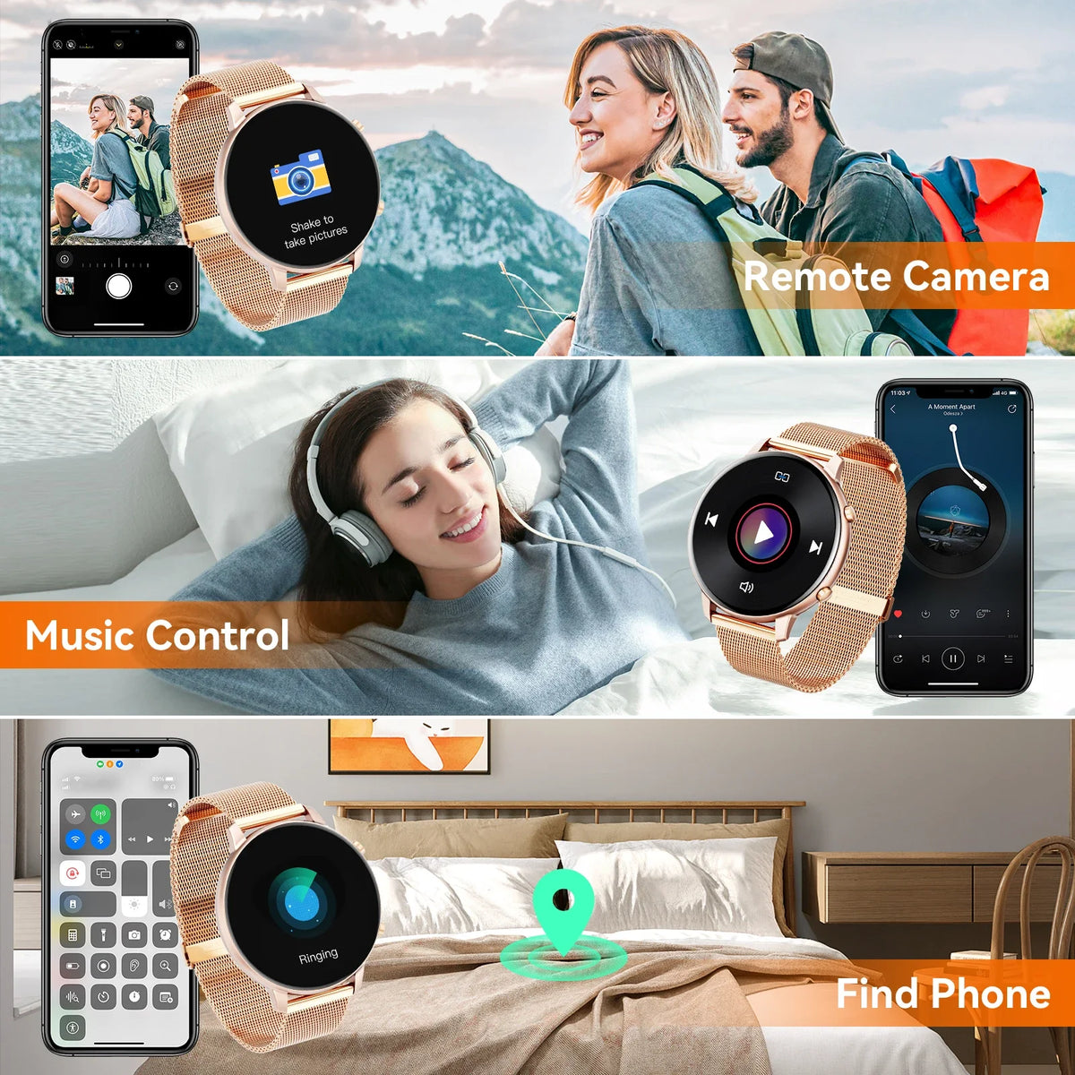 Women Bluetooth Call Smart Watch IP67 Waterproof Fitness Tracker