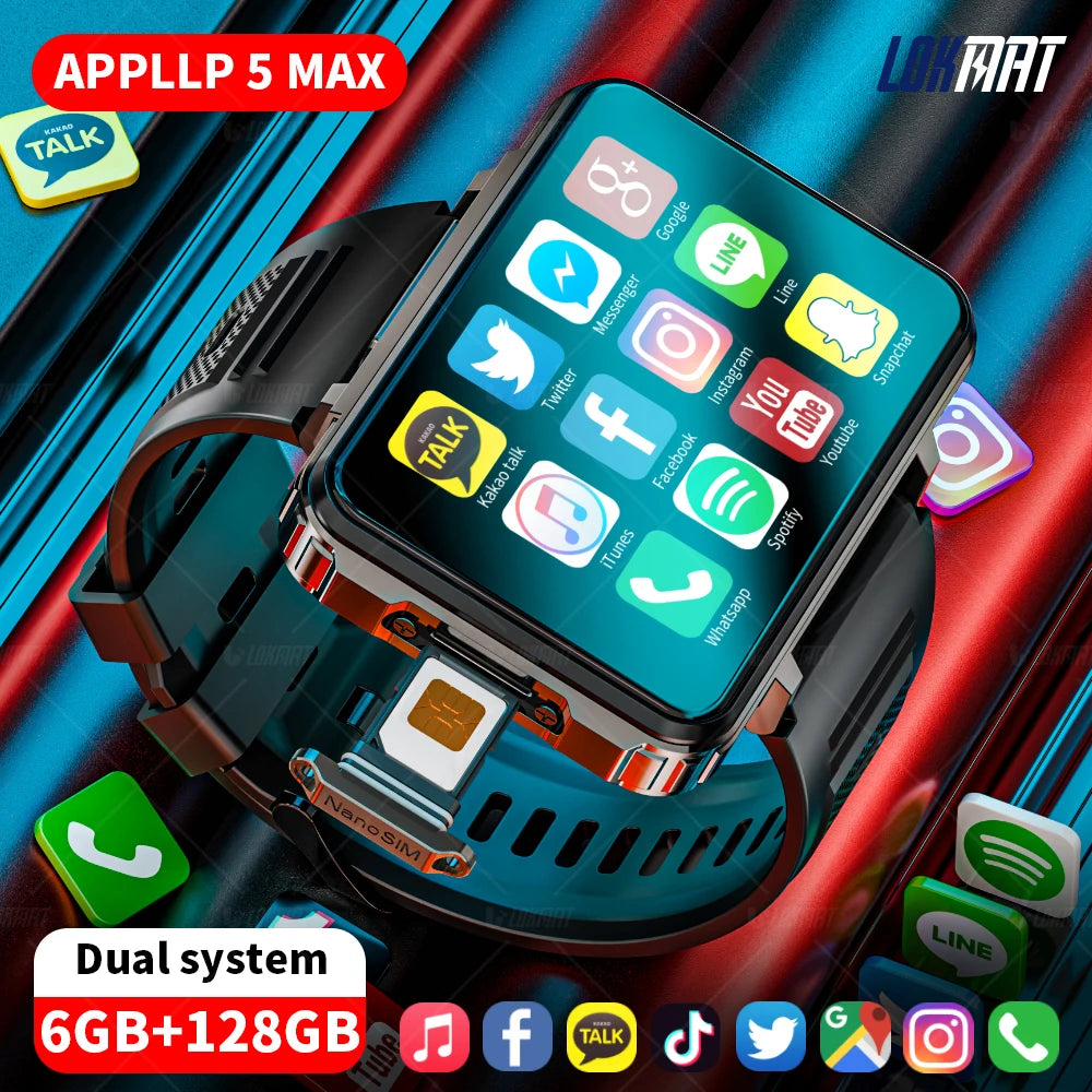 LOKMAT Smartwatch With 4G Calling And Dual Camera For Android