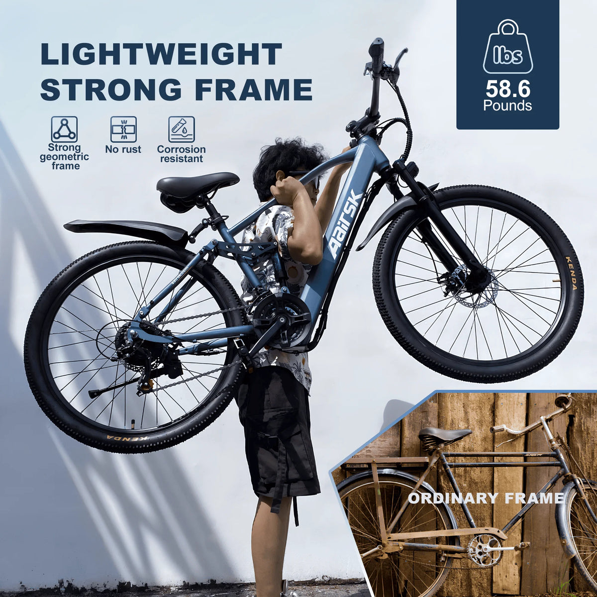 Electric Mountain Bike With 36V Battery And Full Suspension