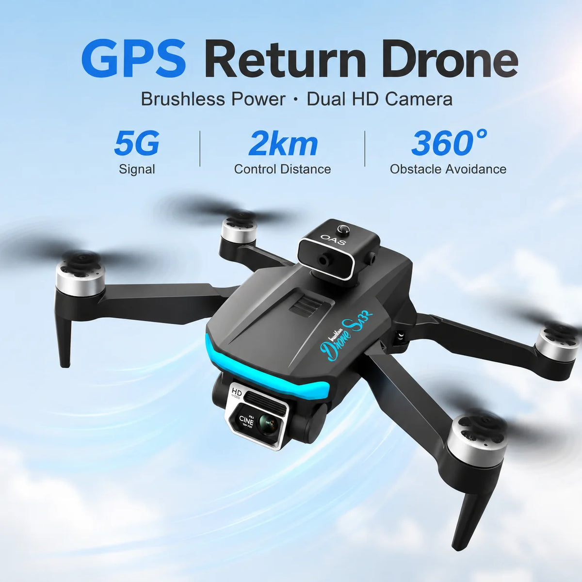 ZNLYRION S132 Foldable Dual Camera RC Quadcopter With Optical Flow