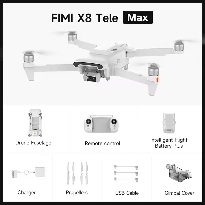 FIMI X8 Tele Max 4K Professional Drone Featuring 30x Zoom