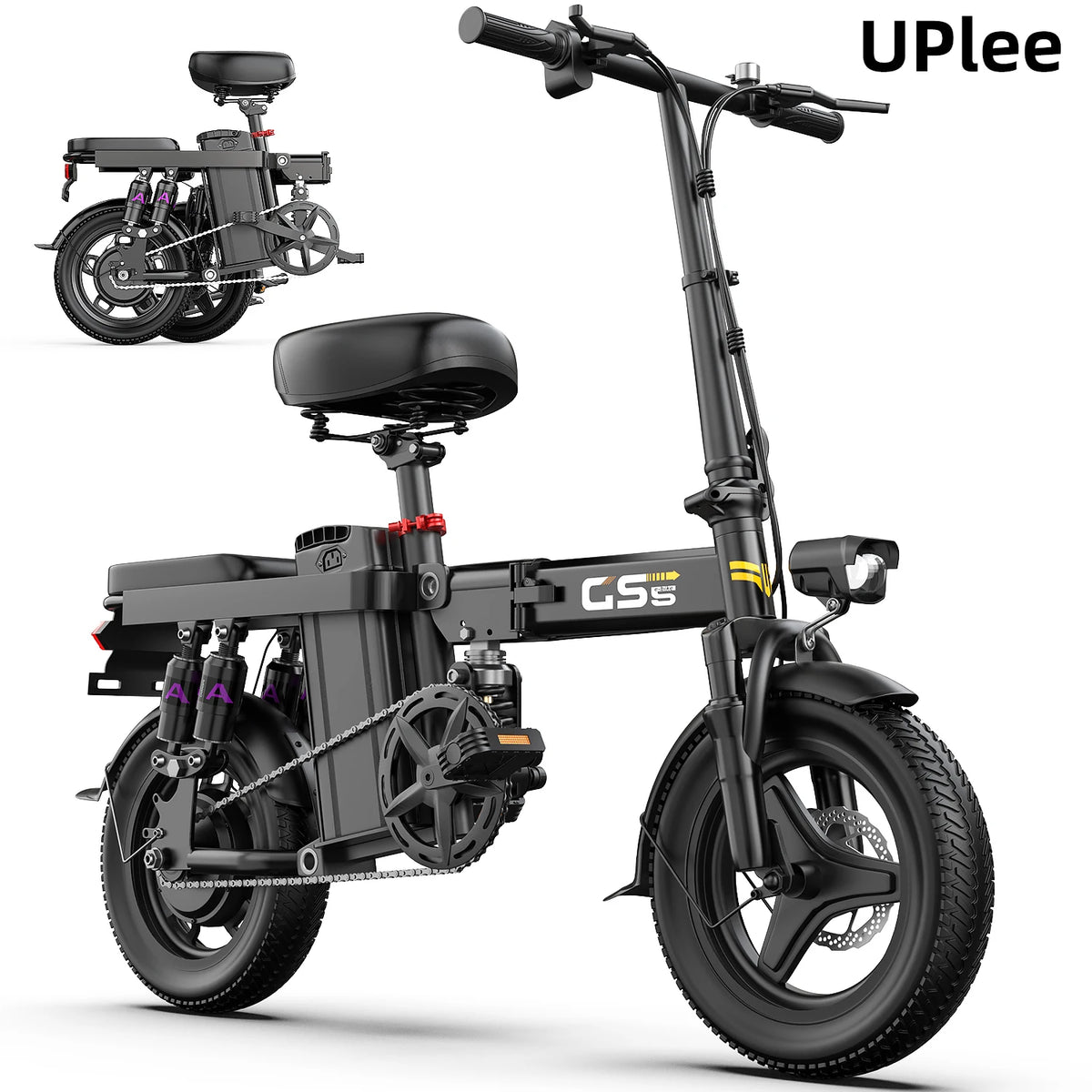 UPlee GS5 Folding Electric Bike 500W Peak 48V Removable Battery