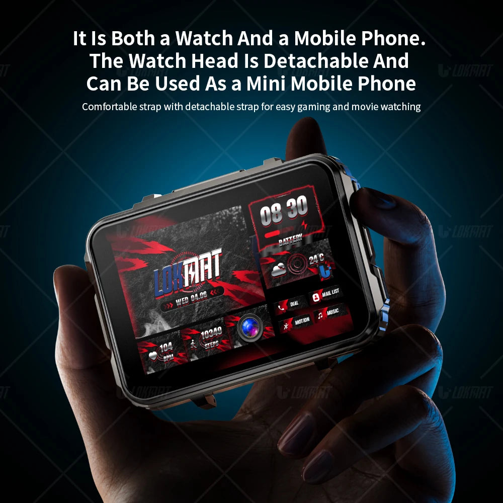 LOKMAT Smartwatch With 4G Calling And Dual Camera For Android
