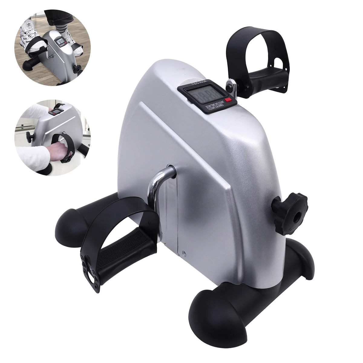 Compact Under Desk Pedal Exerciser Featuring Digital Display Cardio Trainer