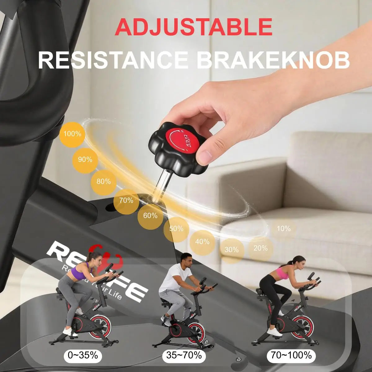 Relife Indoor Cycling Exercise Bike With Adjustable Resistance