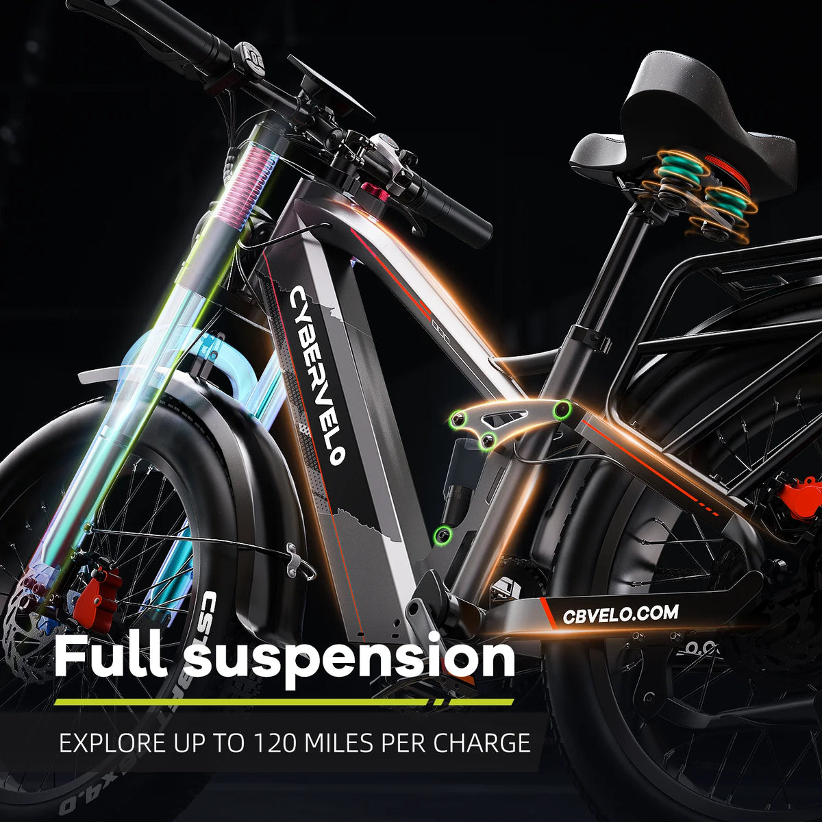 Cybervelo 5000W Fat Tire Electric Bike All Terrain Commuter