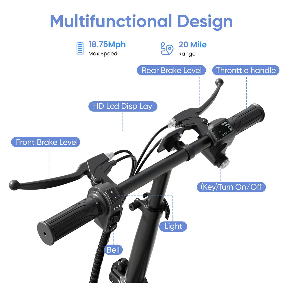 Eilleo Spacewalk Foldable 750W Electric Scooter With Seat Basket