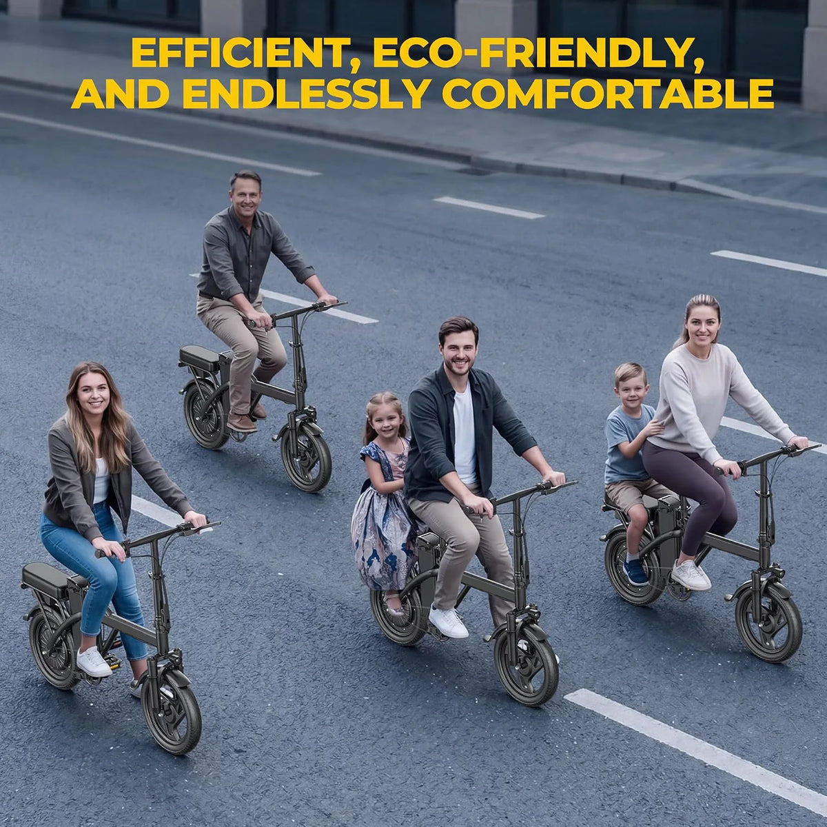 `AOVOPRO 500W Folding E-Bike With 48V Battery Dual Seat Mini `