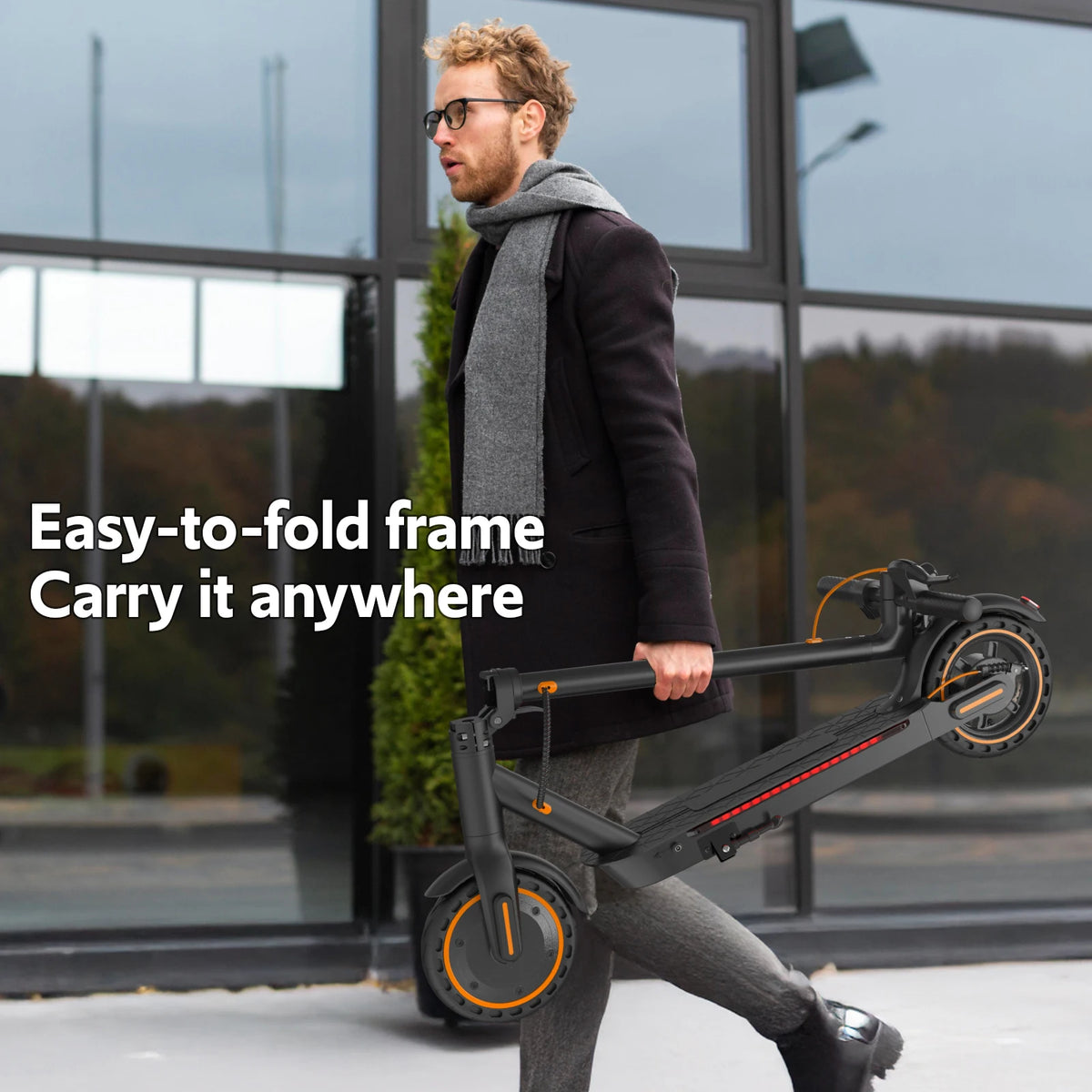 Osboo 550W Electric Scooter With Folding Frame And Side Lights