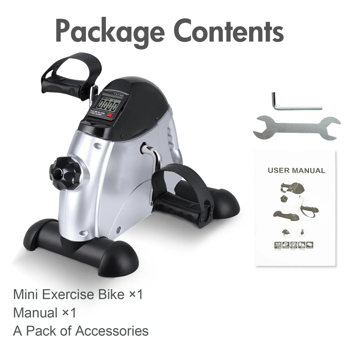Compact Under Desk Pedal Exerciser Featuring Digital Display Cardio Trainer