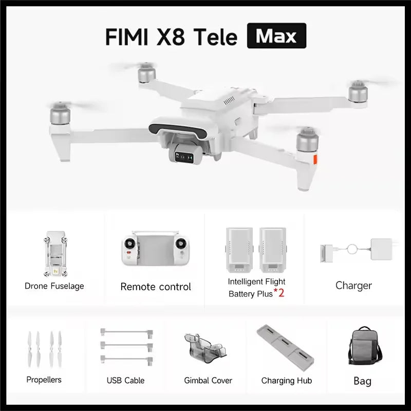 FIMI X8 Tele Max 4K Professional Drone Featuring 30x Zoom