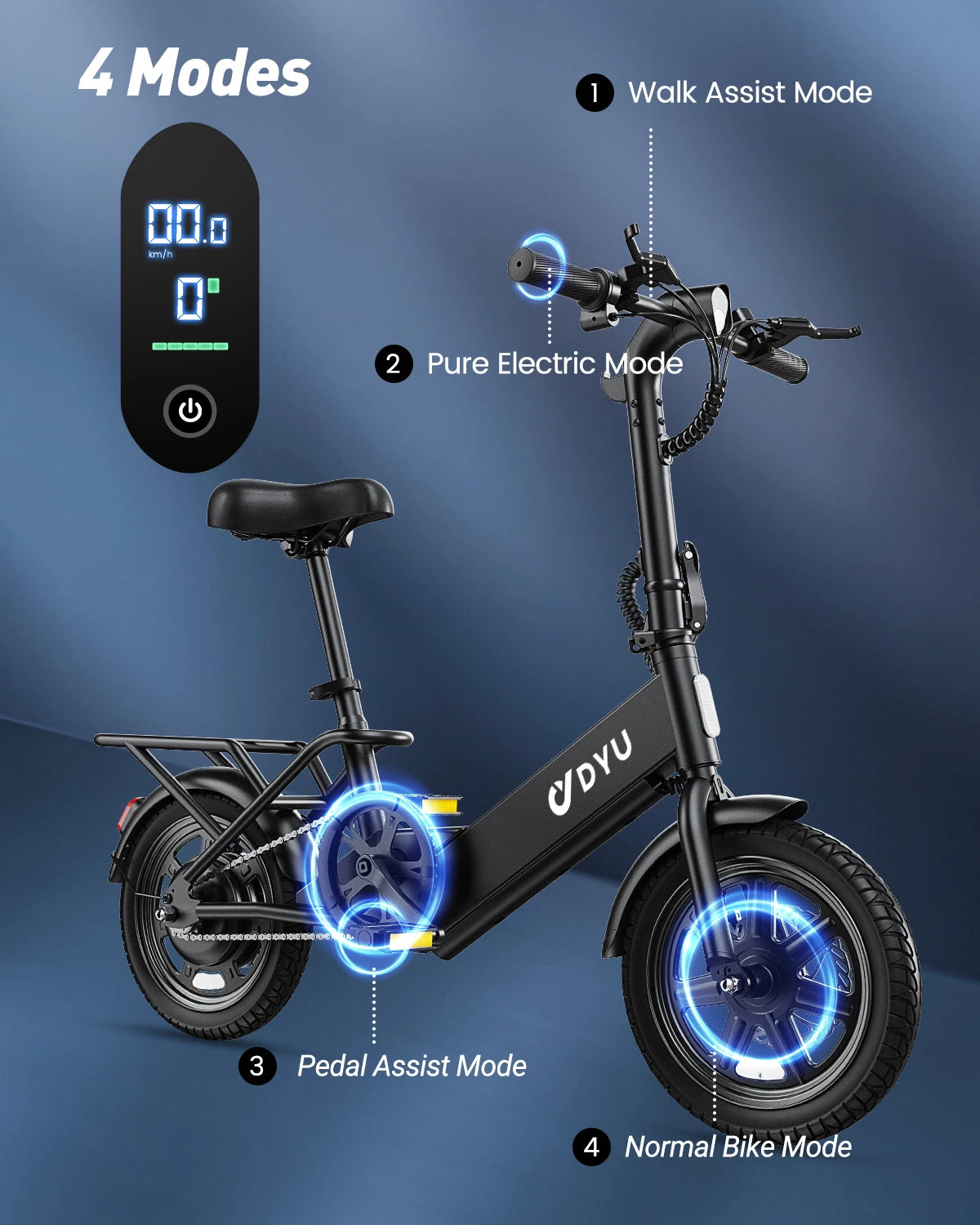 Dyu Folding Electric Bicycle Designed For Urban Commuting Riders