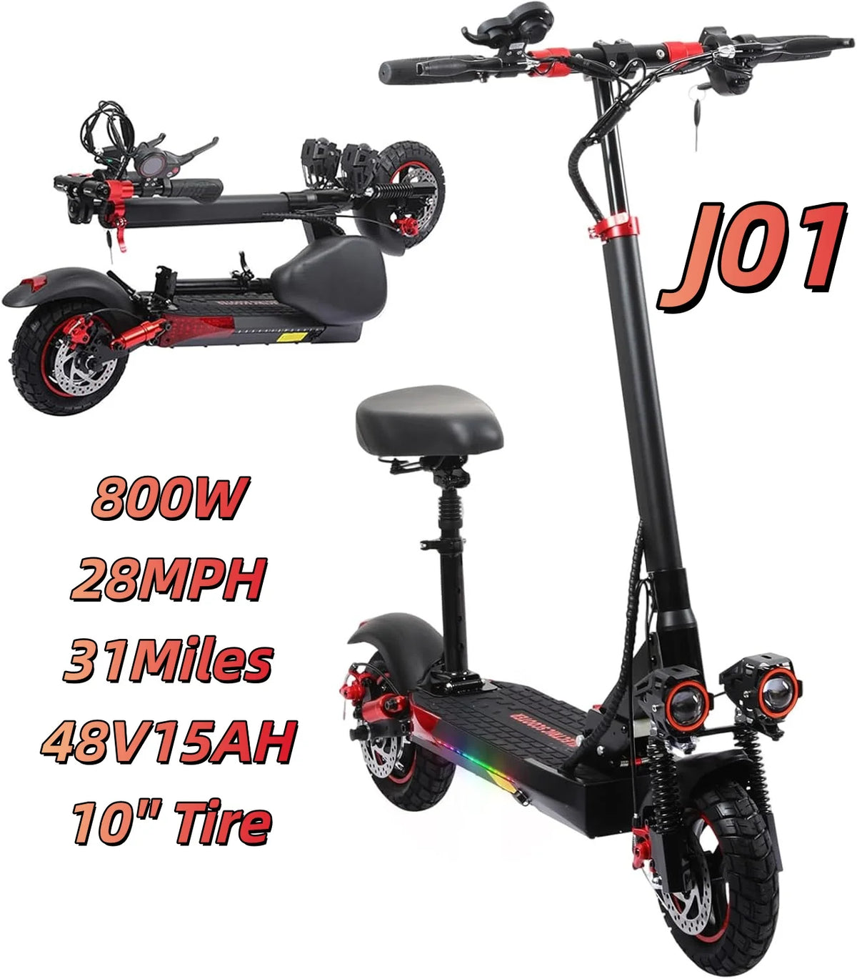 Eoeotwo 1200W Off Road Electric Scooter 48V 30MPH Foldable Option