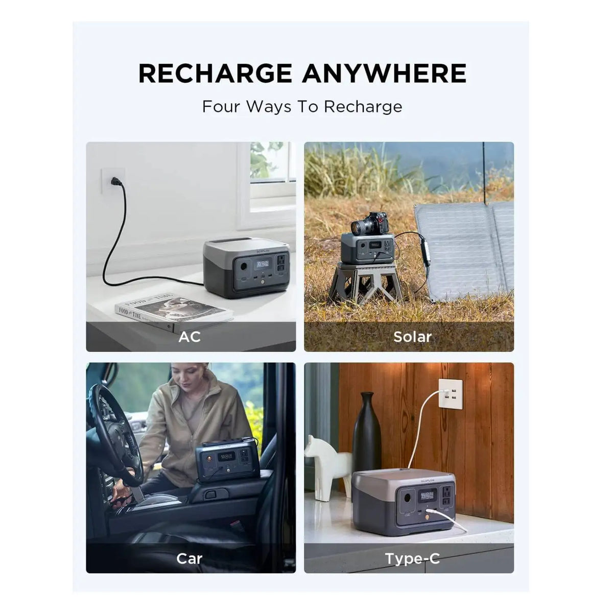 EcoFlow River 2 Portable Power Station 243Wh 600W LiFePO4 Battery