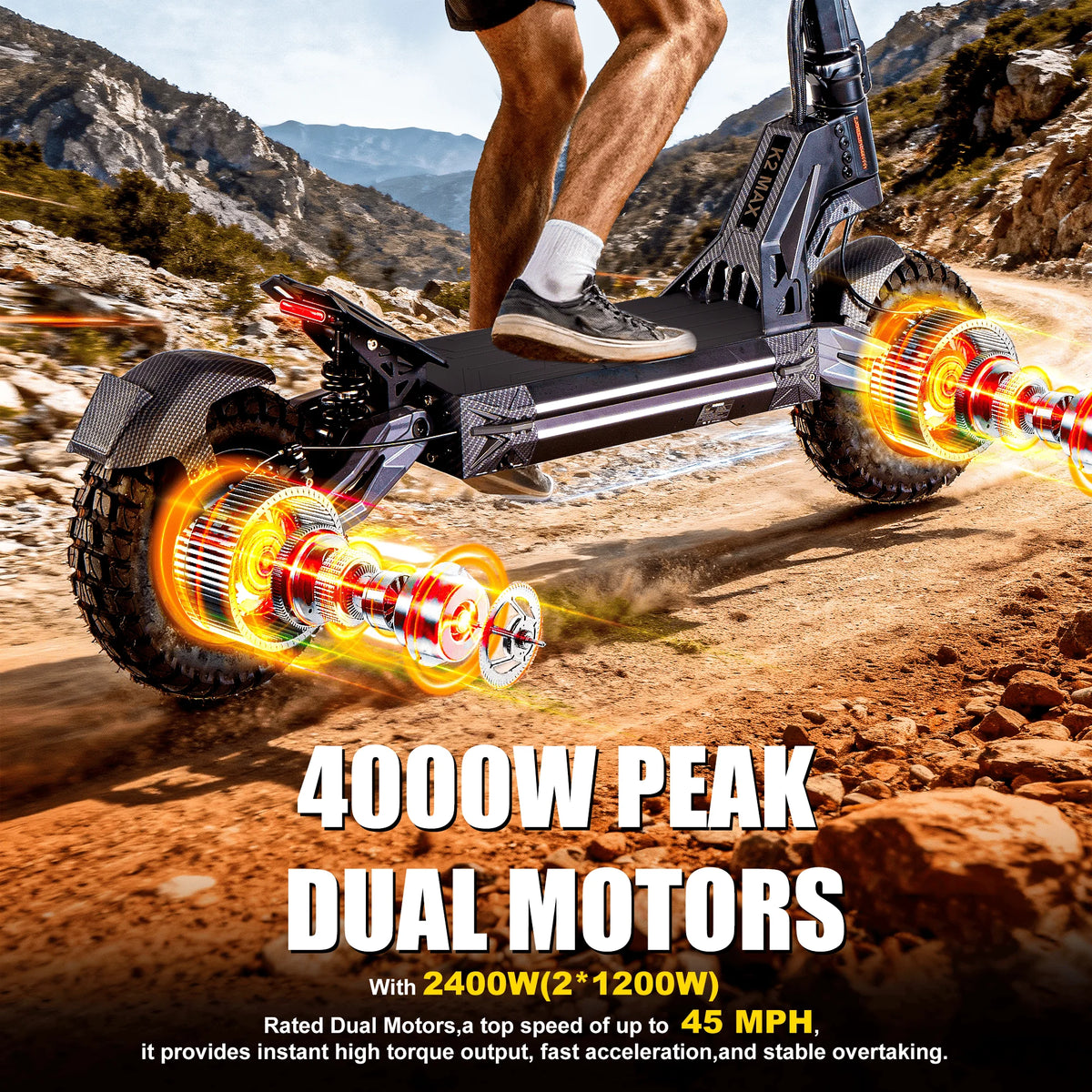EOEOTWO K2MAX Dual 4000W Motor 45MPH Electric Scooter For Adults