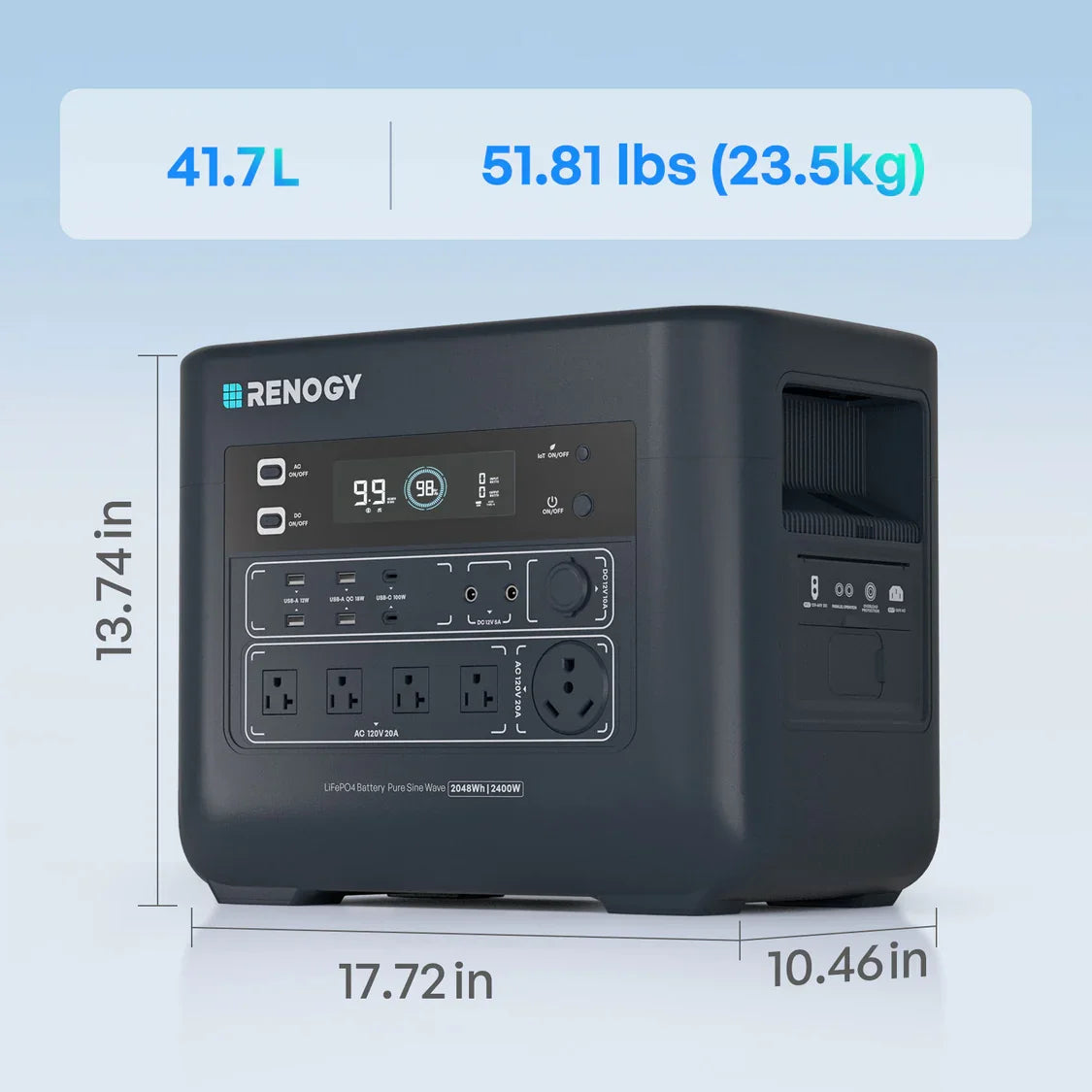 Renogy PowerStation 2000 Portable Solar Generator With 2048Wh Battery