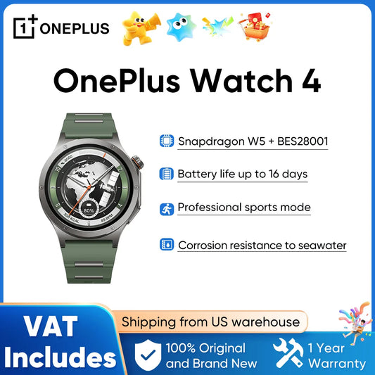 OnePlus Watch 4 Smartwatch Fitness Tracker Heart Rate Monitor