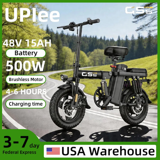 UPlee GS5 Folding Electric Bike 500W Peak 48V Removable Battery