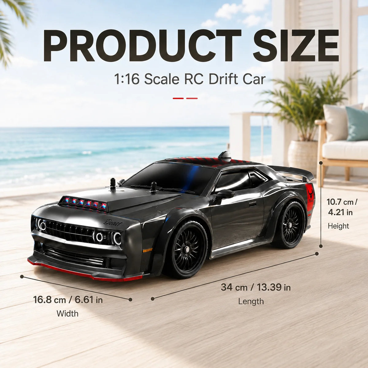 ZNLYRION 4WD Brushless RC Drift Racing Car LED Lights