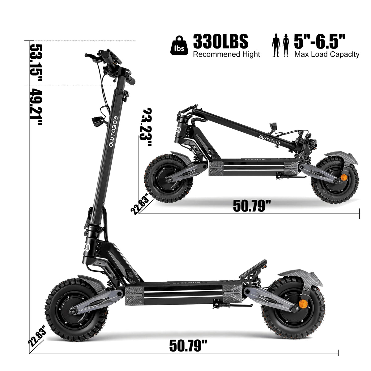 EOEOTWO K2MAX Dual 4000W Motor 45MPH Electric Scooter For Adults