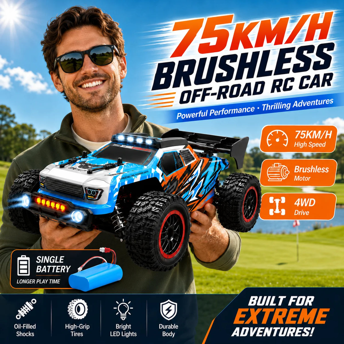 ZNLYRION Brushless RC Truck With Metal Gears And Remote Control