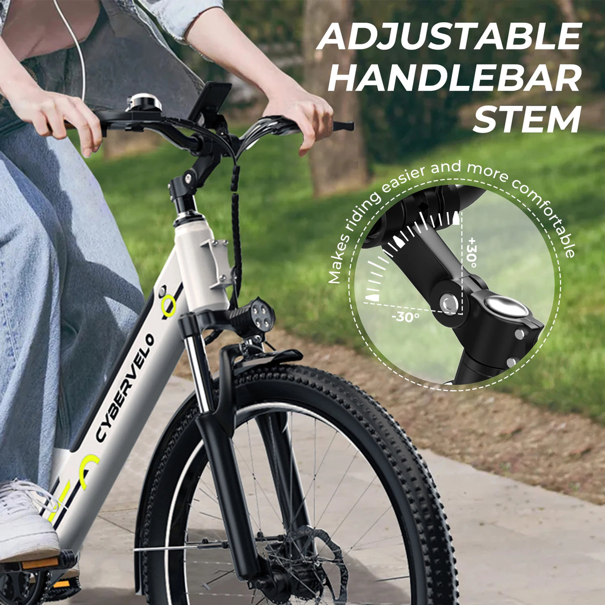 Cybervelo Urban Commute 1000W Peak Motor Electric Bike Detachable Battery