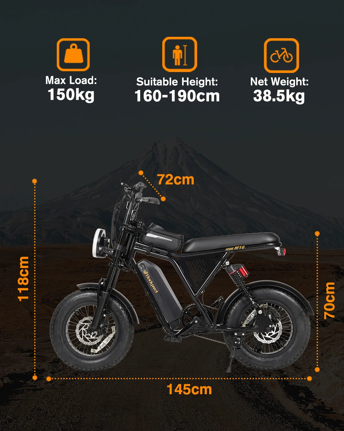Bodywel M16PRO Full Suspension Fat Tire Electric Bike