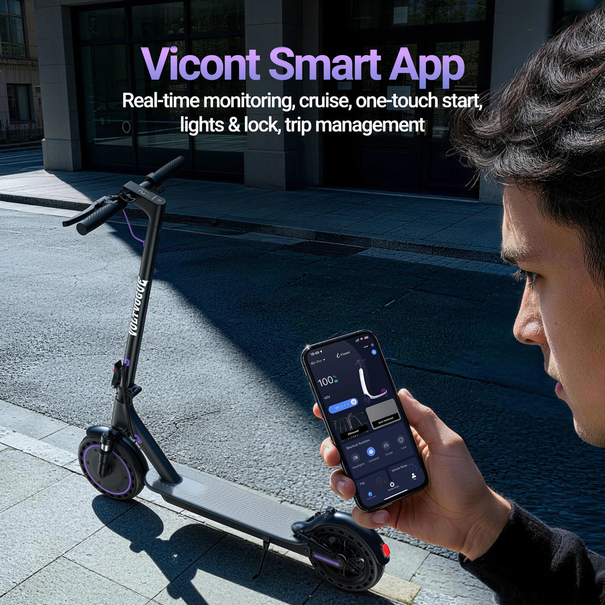Aovopro Foldable Electric Scooter With Smart App Control System