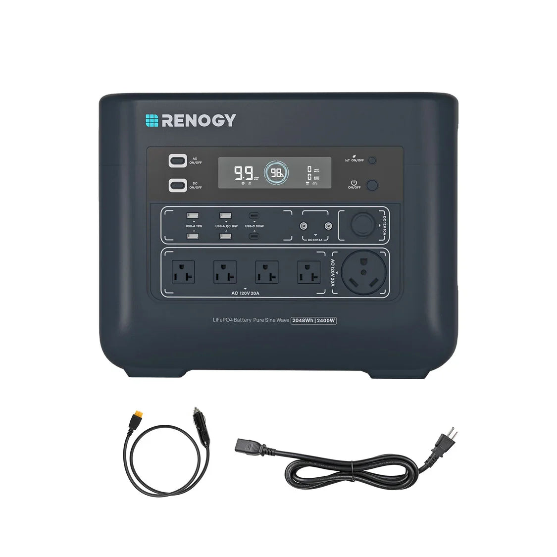 Renogy PowerStation 2000 Portable Solar Generator With 2048Wh Battery