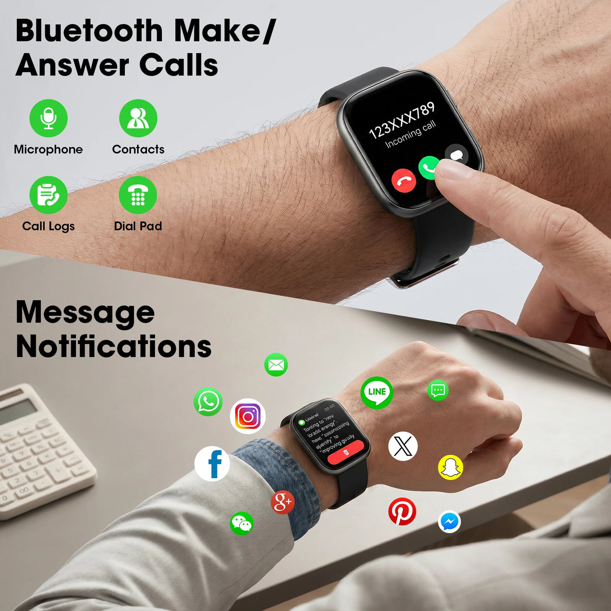 Bluetooth Smart Watch With Heart Rate And SpO2 Tracking