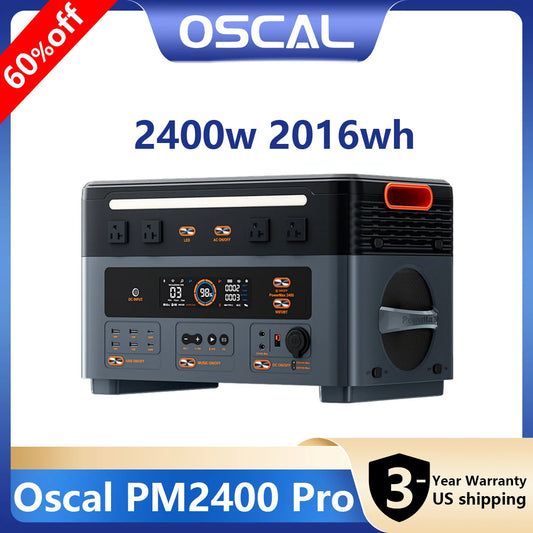Oscal 2048Wh LiFePO4 Portable Power Station 2400W Solar Generator