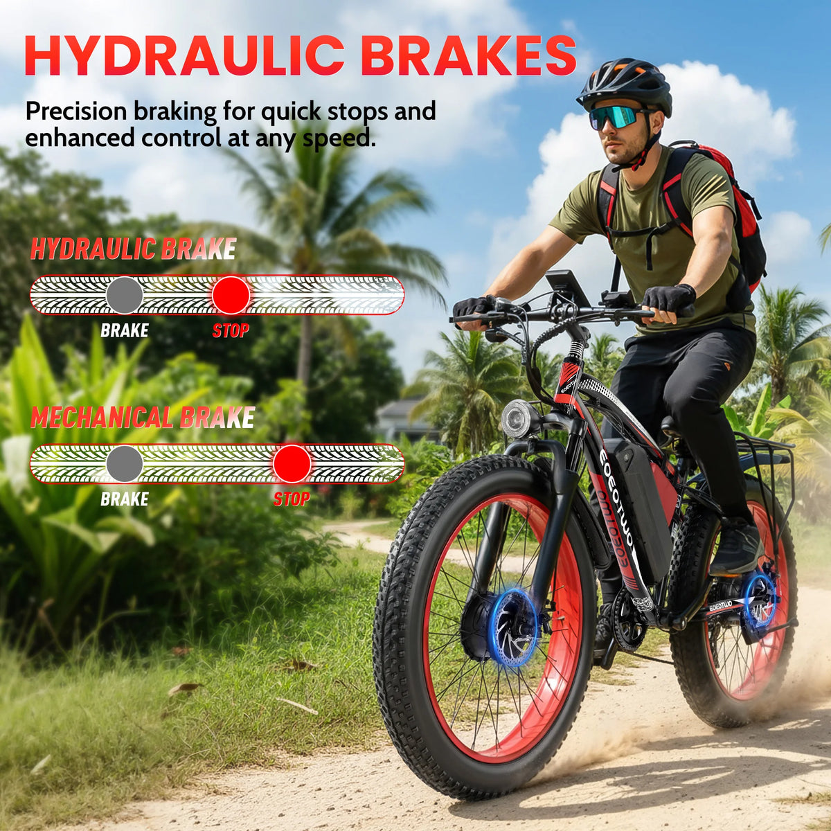 EOEOTWO Electric Fat Tire Mountain Bicycle Featuring Premium Design