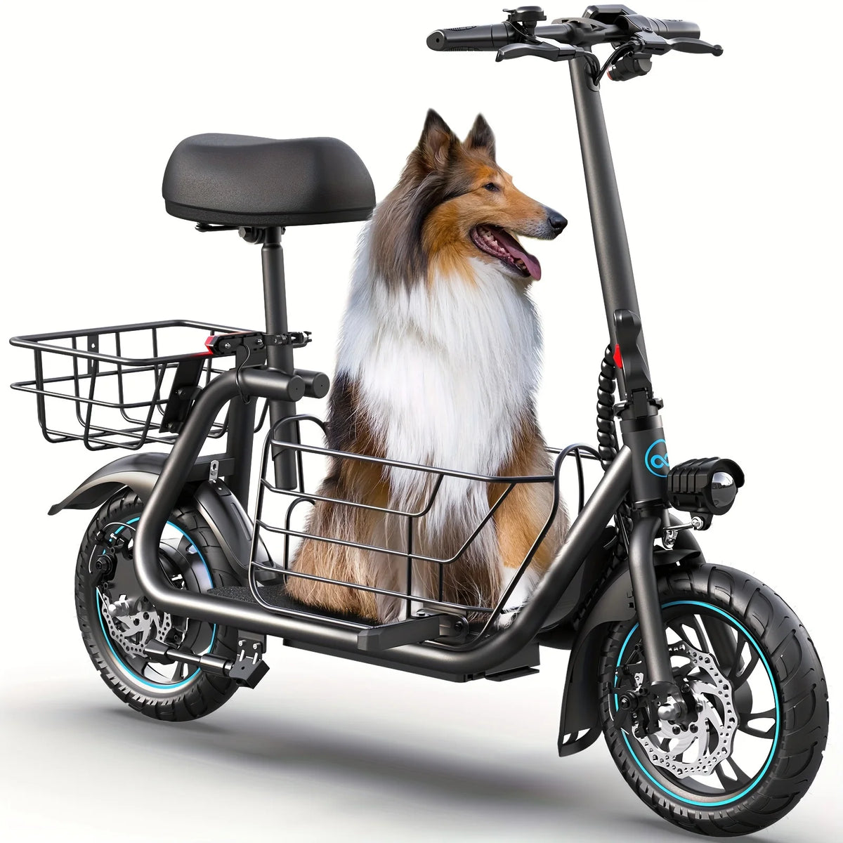 Gyroor Foldable Electric Scooter With Storage Basket For Commute